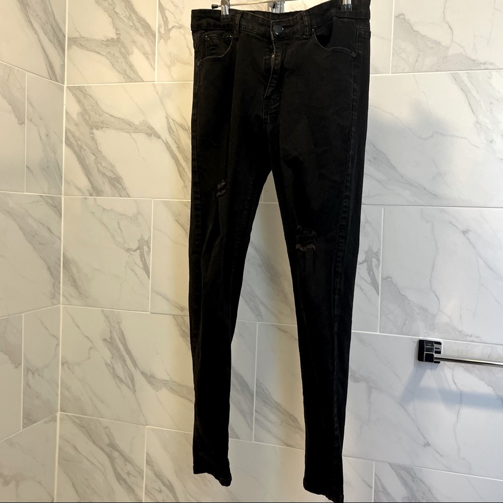 Distressed Black Denim Men’s